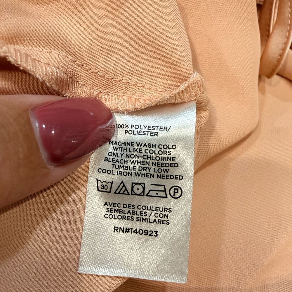 NWT Loft Satin Drawstring Blouse – Peach – Xlarge - Picture 8 of 8